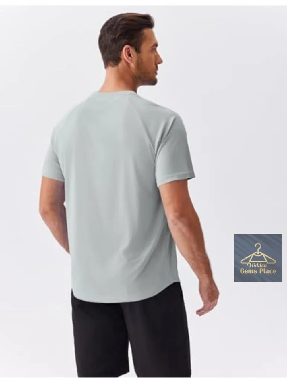 UPF50+ Men's Rash Guard Shirts 2-Pack Quick Dry Short Sleeve Athletic Sun